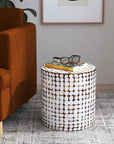 Mila Round Coconut Shell Accent Table