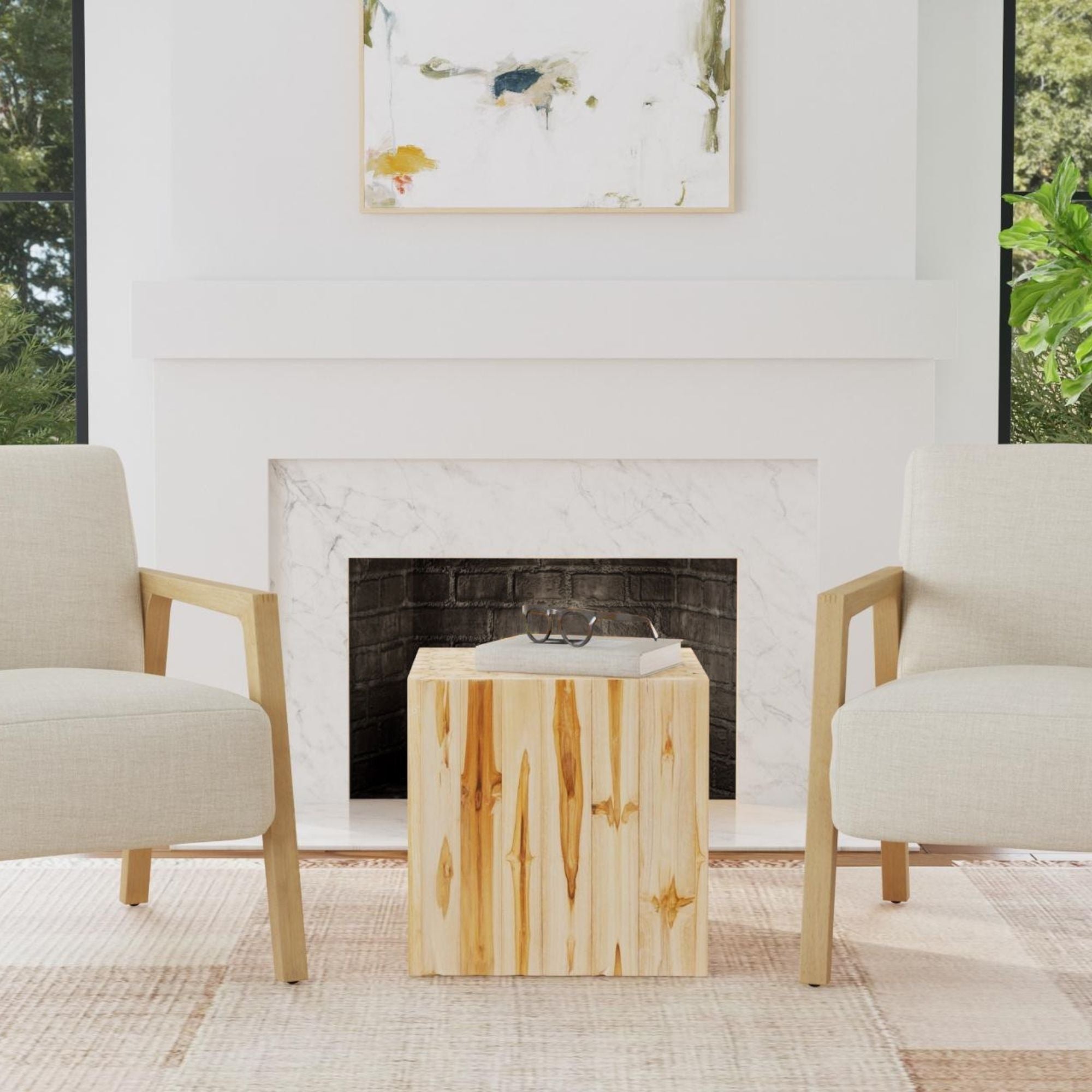 Harper Teak Block Accent Table