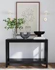 Petter Rectangular Solid Mindi Wood 47" Console Table with Shel