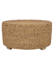 Liv Hand-Woven Natural Abaca Wood Round Coffee Table