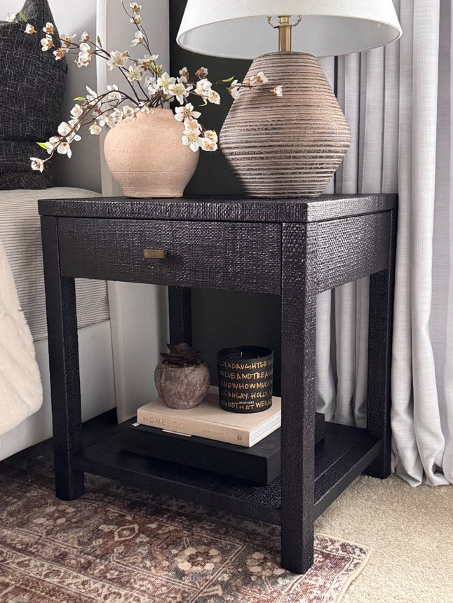 black bedside dresser Danziar Black Nightstand main image 0