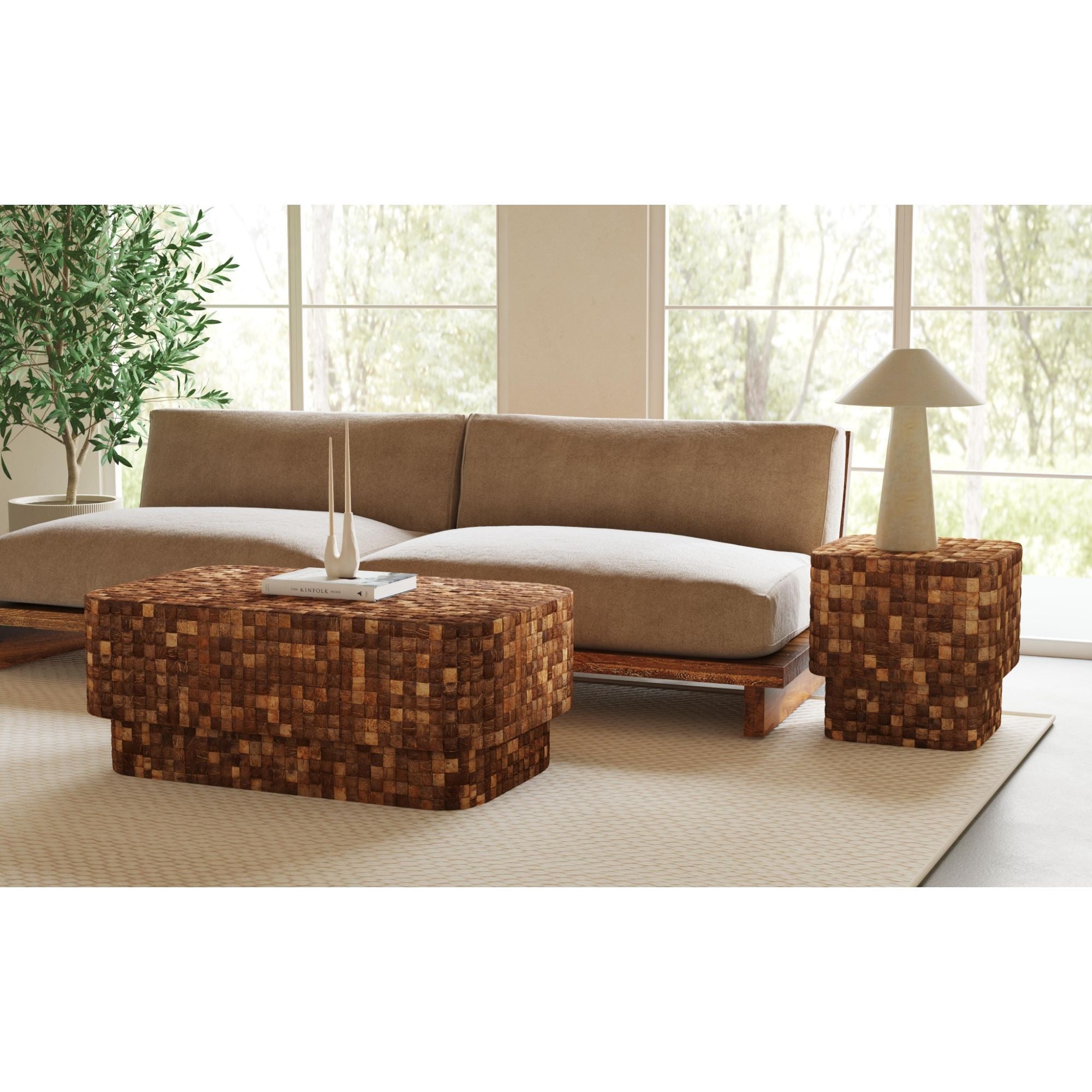 Indigo Road by Egypt Sherrod x East at Main Samoa Square Coconut Shell Side Table