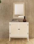 Indigo Road by Egypt Sherrod x East at Main Raffia Paneled 2 Door Storage Cabinet