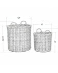 Moana Handwoven Rattan Storage Basket, Set of 2