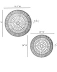Ken Round Woven Abaca Wall Decor, Set of 2