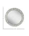 Aurora Round Bone Inlay Wall Mirror
