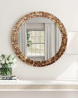 Mila Coconut Shell Round Mirror