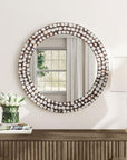 Mila Coconut Shell Round Mirror