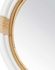 Marina Round Rattan 23" Mirror Solid Wood wall mirror