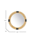 Marina Round Rattan 23" Mirror Solid Wood wall mirror