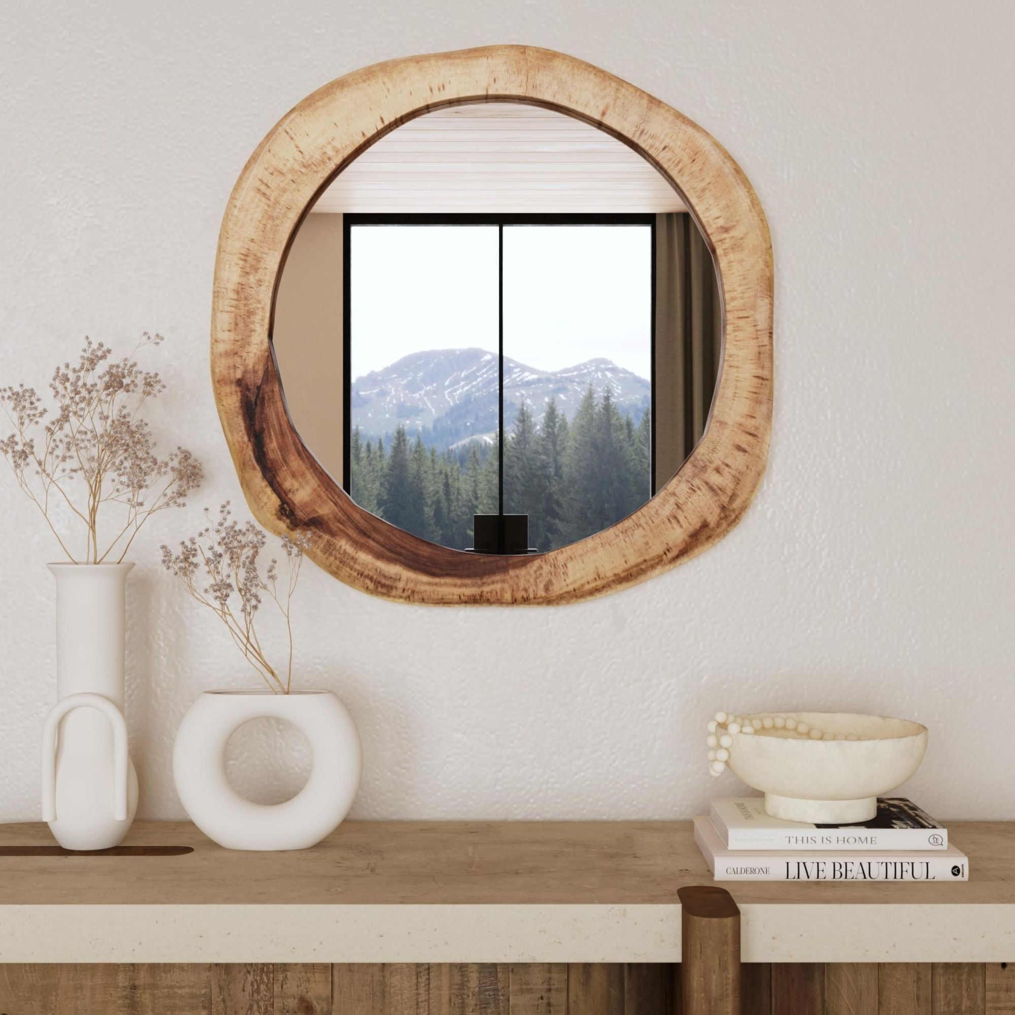 Victor Live Edge Solid Wood Mirror