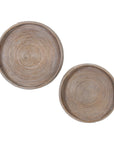 Indigo Road by Egypt Sherrod x East at Main Nami Whitewashed Rattan Round Trays (Set of 2)
