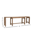 Remi 35–60" Extendable Wood Bench Solid Wood bench