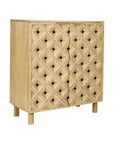 Indigo Road by Egypt Sherrod x East at Main Chiara Carved Wood Geometric Diamond Two Door Cabinet