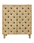 Indigo Road by Egypt Sherrod x East at Main Chiara Carved Wood Geometric Diamond Two Door Cabinet