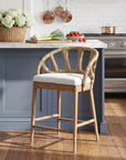 Malibu Solid Wood Upholstered Counterstool