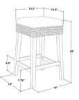 Harlow Upholstered Backless Counter Stool, Set of 2 Solid Wood counter stool