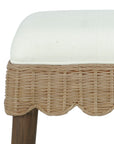 Maris Scalloped Rattan Counter Stool, Set of 2 Solid Wood counter stool