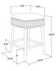 Maris Scalloped Rattan Counter Stool, Set of 2 Solid Wood counter stool