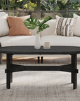Acacia Oval Solid Wood Coffee Table