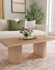 Half Moon Curved Solid Mango Wood 47" Coffee Table
