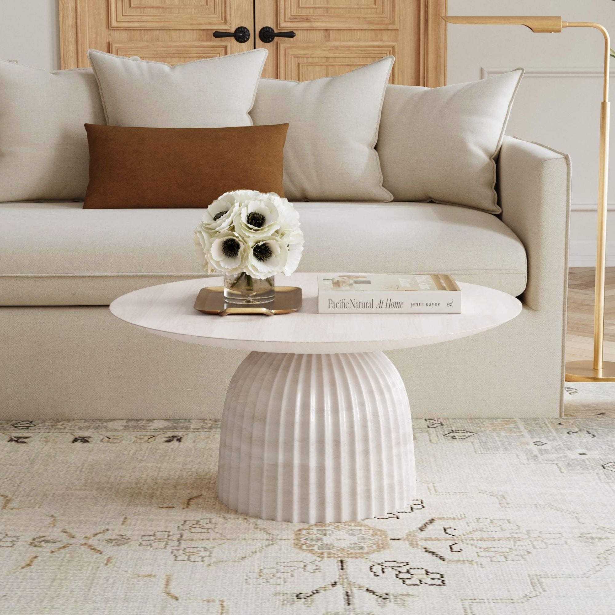 Clara Mango Wood Coffee Table with Scalloped | East at Main