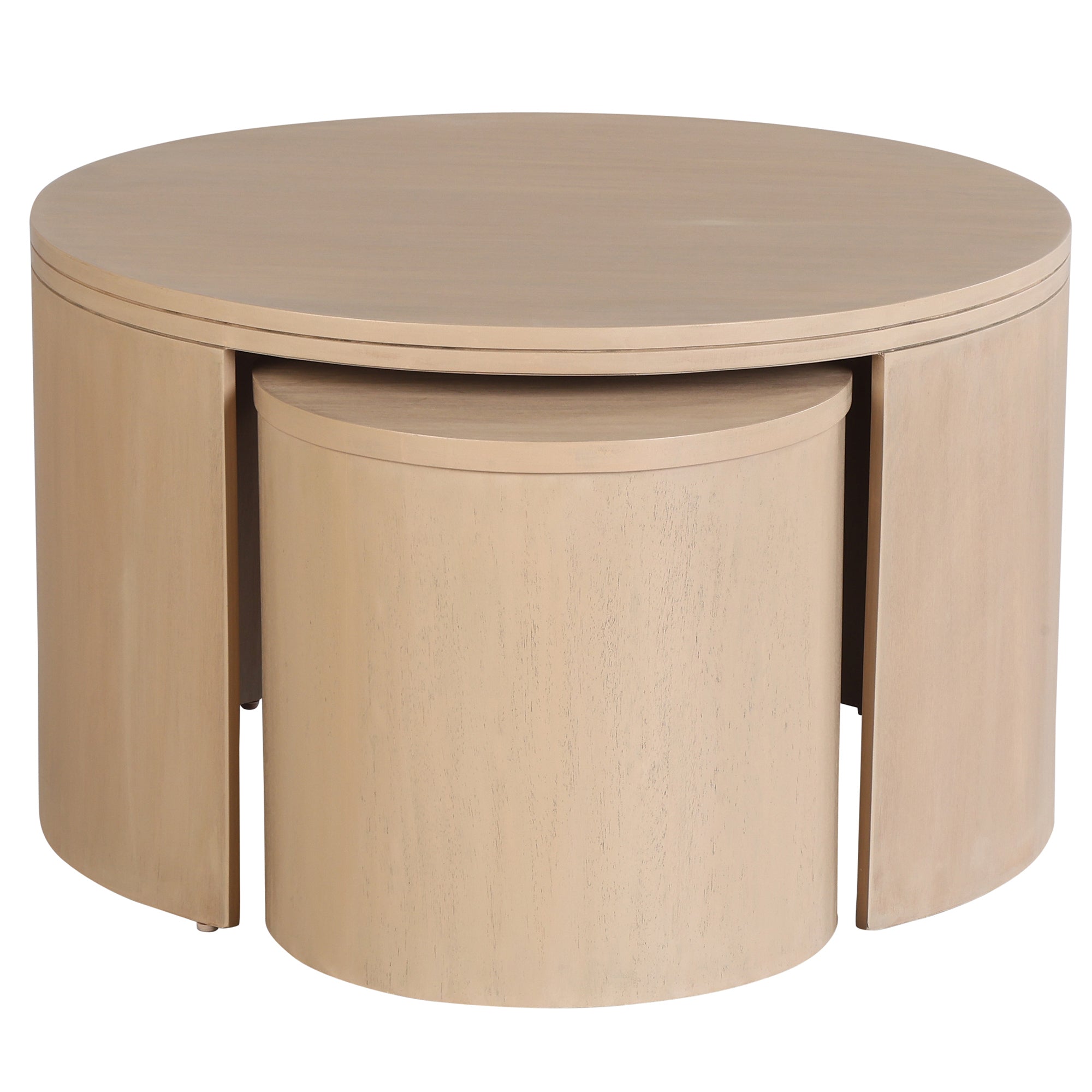 Indigo Road by Egypt Sherrod x East at Main Cyrus Round Storage Coffee Table and Nesting Stool
