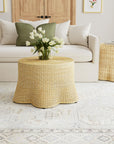Betty Skirted Handwoven Rattan 33" Coffee Table