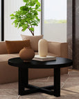 Christie Cross Base Wood Coffee Table