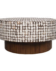 Mila Round Coconut Shell Pedestal Coffee Table Solid Wood coffee table