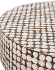 Mila Round Coconut Shell Pedestal Coffee Table Solid Wood coffee table