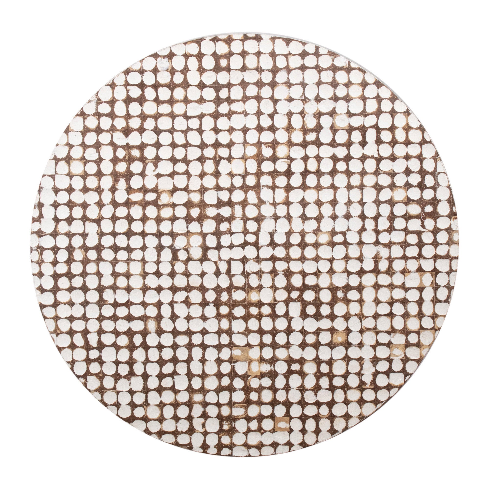 Mila Coconut Shell Round Pedestal Coffee Table