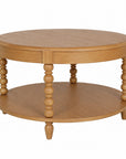Elanor Round Turned Leg Coffee Table With Shelf