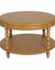 Elanor Round Turned Leg Coffee Table With Shelf