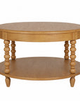 Elanor Round Turned Leg Coffee Table With Shelf