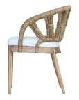 Malibu Solid Wood Upholstered Barrel Dining Chair