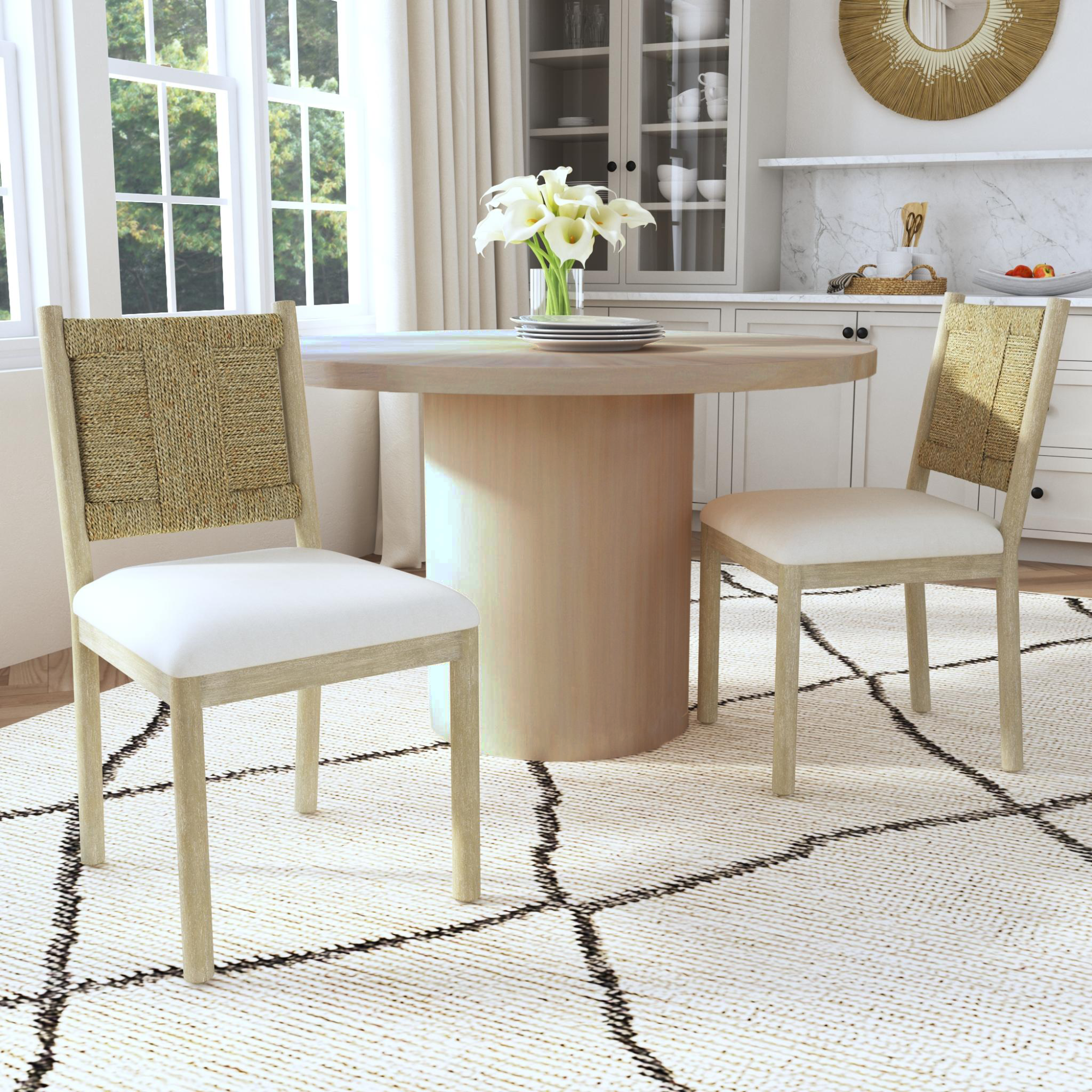 Indigo Road by Egypt Sherrod x East at Main Kauai Woven Seagrass Dining Chair, Set of 2