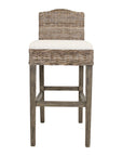 Duvall Handwoven Rattan and Teak Stool