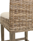 Duvall Handwoven Rattan and Teak Stool