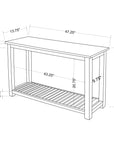 Petter Rectangular Solid Mindi Wood 47" Console Table with Shel