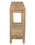 Petter Rectangular Solid Mindi Wood Console Table with Shelf