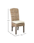 Summitt Handwoven Kubu Rattan Dining Chairs, Set of 2 Solid Wood dining chair