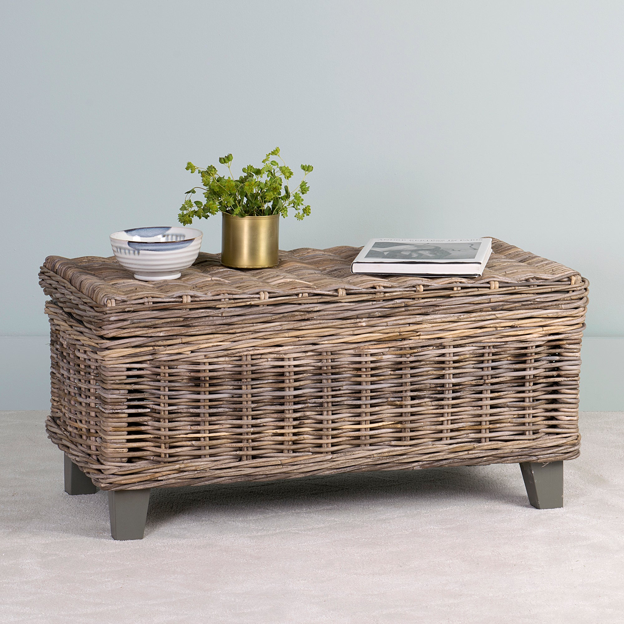 Rattan coffee table storage discount