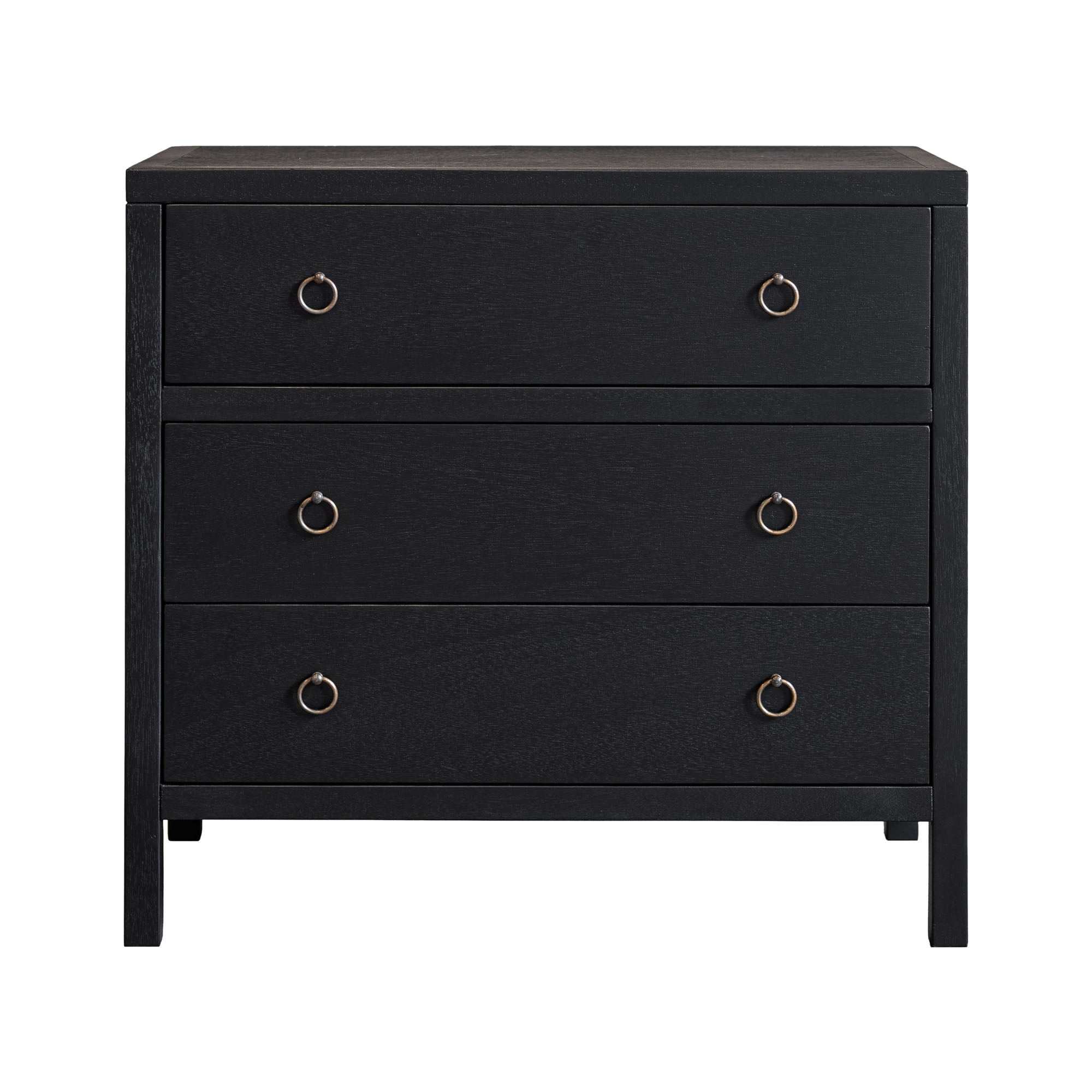solid wood dresser black Callan 3-Drawer Wood Dresser with Storage Black