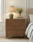 Morrowind 34" W Scallop Bayur Wood 3 Drawer Dresser