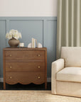 Brown Morrowind Scallop Dresser with 3 Drawers Bayur Wood dresser