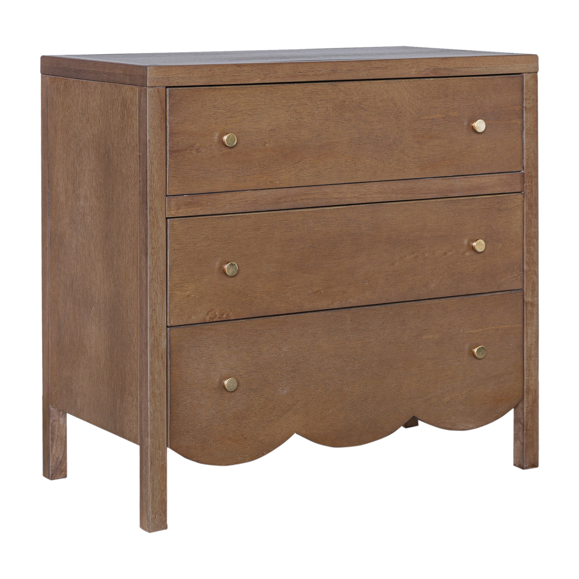 brown scalloped dresser Morrowind Solid Wood 3-Drawer fs c Eco-Friendly Thoughtfully designed with scalloped Size:6 - 12 Months Express | Dresses |