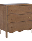 Morrowind 34" W Scallop Bayur Wood 3 Drawer Dresser