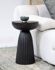 Cinched Metal Round Pedestal Accent Table