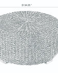 Liv Hand-Woven Natural Abaca Wood Round Coffee Table